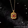 Collar Colgante Geométrico Retro de Ágata para Mujer, Estilo Palacio de Lujo Ligero, Estilo Chino Nuevo de Gama Alta, Oferta Especial de Transmisión en Vivo de Tiktok