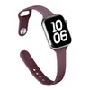 Pulseira de Silicone para Relógio Compatível com Apple iWatch Fivela Invertida S11 Cintura Fina Clássico S10 Modelo Fino 987 Cor Sólida