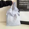 Bolsa de Lona Tipo Cubo Floral Nueva Primavera y Verano Estilo Coreano para Mujer Bolso de Hombro Simple de Gran Capacidad Bolsa Cruzada de Compras