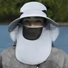 Chapéu de Pescador com Máscara Removível Chapéu Respirável para Pesca ao Ar Livre Chapéu para Colheita de Chá Chapéu Versátil com Proteção de Pescoço