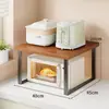 Estante para Horno de Microondas de Cocina, Estante de Horno Multifuncional de Escritorio, Soporte de Doble Capa Sobre la Encimera del Hogar, Gabinete de Almacenamiento