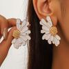 Aretes de Flor Margarita Serie de Flores Aretes Multicolores en Capas Moda Sencillos Personalidad Aretes Frescos