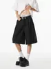 Pantalones Cortos de Traje Bordados de Pierna Recta de Verano para Hombres y Mujeres, Pantalones Casuales Versátiles de Pierna Ancha Sueltos de Cinco Puntos, Pantalones Cortos de Traje de Verano para Hombres
