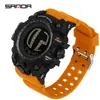 Reloj Electrónico Popular Sanda Transfronterizo para Shopee con Números Grandes, Reloj de Pulsera Multifuncional Impermeable para Estudiantes con Función de Levantar para Iluminar, Reloj Deportivo