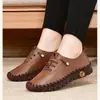 Zapatos casuales versátiles de trabajo para mujer, de cuero suave, de caña baja, para comercio exterior transfronterizo, verano, planos, de suela blanda, antideslizantes, cómodos, talla grande