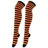 Calcetines Navideños Calcetines Altos Rayados Medias para Mujer Medias Estilo Japonés Calcetines por Encima de la Rodilla Calcetines para Fiesta de Cosplay de Halloween