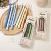 Velas de Varilla Larga Roscada Color Gradiente Morandi de 30 cm para Banquetes de Boda, Velas Largas Sin Humo, Juego de 4 para el Día de San Valentín