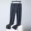 Pantalones Casuales Elásticos de Seda de Hielo Elegantes Personalizados para Hombres Jóvenes y de Mediana Edad en Verano Delgados Frescos de Secado Rápido Rectos de Negocios