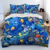 Set de Tres Piezas Transfronterizo de Amazon Impresión Digital 3D Mundo Submarino Tortuga Delfín Animal Funda de Edredón Ropa de Cama