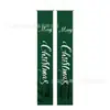 Bandera colgante de pareado navideño transfronterizo Banner decorativo para porche con temática de Grinch hecho de material de poliéster para fiestas navideñas, personalizable