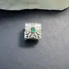 Chapado en Oro de 18K Zirconia Flor de Trébol de Cuatro Hojas Separadores Cuentas Oro Blanco Hecho a Mano Con Cuentas de Cristal Accesorios para Joyería DIY
