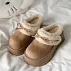 Pantuflas de Piel con Suela Gruesa para Mujer, Para Usar al Aire Libre, Nuevo Estilo Otoño 2026, Medias Pantuflas Cerradas, Calidez Forrada de Felpa, Zapatos Birkenstock, Suela Gruesa de Plataforma