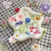 50 Piezas de Pegatinas Transparentes Impermeables con Temática de Flores, Pegatinas Decorativas Coreanas Estilo Ins de Flores y Plantas para Fundas de Teléfono y Cuadernos