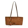 Bolsa de ombro feminina versátil vintage, bolsa de axila estilosa de grande capacidade, tote simples da moda, bolsa de mão leve para o dia a dia