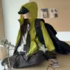 Chaqueta con capucha de bloques de color nueva para otoño 2026 para niñas, cortavientos impermeable para niños, conjunto deportivo para exteriores para niñas, moderno