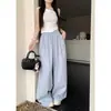 Fotos reales: Colección Otoño 2026 - Pantalones Anchos Adelgazantes de Corte Holgado Estilo Coreano para Mujer con Cintura Elástica 25207