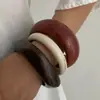 Design de Joias Transfronteiriças Europeu e Americano Retrô Multicor Textura Curva Assimétrico Resina Pulseira Pulseira para Mulheres