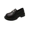 Zapatos de Cuero con Suela Gruesa, Tacón Grueso y Boca Baja, Mocasines Mary Jane de Plataforma Versátiles sin Cordones para Mujer, Colección Primavera 2026