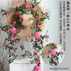 Decoración de Pared de Flores de Hortensia Artificial para Puertas, Arreglo Floral Atmosférico, Cascada de Flores Falsas de Lujo Ligero para Paisajismo, Hojas Verdes Artificiales
