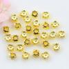 Bolsa color oro 18K cuadrado flor de cuatro lados cuentas accesorios de joyería cuentas sueltas material accesorios para cuentas para pulsera DIY