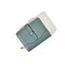Cartera de mujer transfronteriza de comercio exterior, nueva, de color liso, con cinturón decorativo, de gran capacidad, multifunción, con clip para monedas y múltiples tarjetas.