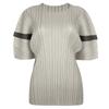 Ropa de Mujer Tallas Grandes Nueva de Verano 2026, Estilo Casual de Color Contrastante, Diseño Plisado, Top Sencillo Holgado con Empalmes para Mujer Verano