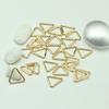 Anel aberto geométrico liso de triângulo em ouro 14K material para joias diy feitas à mão peça de conexão para brinco pingente