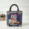 Bolsa feminina de algodão e linho bordada dos dois lados, bolsa quadrada pequena, fornecedores de fabricantes, bolsa feminina pequena portátil estilo nacional, porta-moedas para celular rede