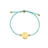Popular Transfronteiriço Nicho Simples Moda Pulseira de Corda Azul Design Vilão do Amor Pingente Redondo Pulseira de Aço Inoxidável Tendência