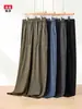 Calças de Linho Wide Leg Masculinas Finas Largas Esportivas Retas Casuais Verão Novo Estilo Tendência Caimento Calças Longas