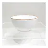 Tigela de Arroz e Prato de Cerâmica Elegantes com Borda Colorida Estilo Nórdico, Cor Sob Esmalte, Espessado Anti-Queimadura, Prato para Salada de Frutas, Seguro para Micro-ondas