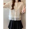 Diseño Estilo Tweed Encaje Camisa Manga Corta Verano para Mujer Talla Grande para Gorditas mm Lujo Accesible Elegante Versátil