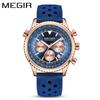 Megir Venta al por mayor Reloj para hombre Multifuncional Ultradelgado Estilo de negocios Correa de silicona Resistente al agua Luminoso Calendario 2236