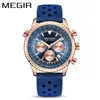 MEGIR Venta al por mayor Reloj para Hombre Multifuncional Ultradelgado Estilo de Negocios Correa de Silicona Resistente al Agua Luminoso Calendario 2236