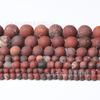 Pedras Naturais Vermelhas Foscas Contas Soltas Atacado Pedras Vermelhas Padronizadas Contas Redondas DIY Acessórios de Joalheria Feitos à Mão Atacado