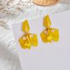 Color Color Caramelo Pintura en Aerosol Superficie Niebla Aretes Pétalo Vintage Estilo Hong Kong Aretes de Moda Mujeres Aretes Transfronterizos Mujeres