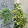 Cascada de puerta verde amarillo, fábrica de flores artificiales, arco pequeño verde fresco, flores suaves para boda, flores falsas al por mayor