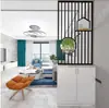 Tela de aço inoxidável de luxo leve, decoração moderna minimalista de metal vazado para entrada de sala de estar, grade divisória de arte em ferro estilo chinês novo