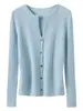 Cardigan de Punto Canalé con Cuello Solapa Ceñido a la Cintura para Mujer, Suéter Abrigo de Manga Larga con Botones, Suéter de Cachemira
