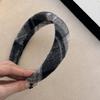 Faixa de Cabelo de Sarja de Lã Novo Estilo Outono e Inverno, Colorida Elegante de Aba Larga, Faixa de Cabelo de Alta Pressão no Crânio, Acessório de Cabelo Retro de Alto Padrão