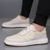 Novos na Fábrica Sapatos de Skate Masculinos Cabedal em Couro Macio Confortáveis Respiráveis Versáteis Tendência Sapatos Casuais Esportivos Sapatos Masculinos Sapatos Brancos Masculino