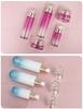 Conjunto de frascos para cuidados com a pele de alta qualidade com conta-gotas 50g frasco de vidro para creme 30ml frasco com pump para sérum em estoque gradiente rosa