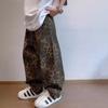 24 Jeans de Otoño Estilo Retro Americano con Estampado de Leopardo para Hombres y Mujeres Moda Suelta de Calle Hip Hop Danza Callejera Pantalones Rectos