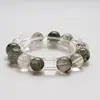 [Luz do Lago e Cor da Montanha] Pulseira de Cristal Branco Natural Feminina Cristal de Cabelo Verde Fantasma Verde Moda Pulseira de Alto Padrão Atacado