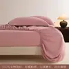 Conjunto de Lençóis de Algodão Puro Escovado Classe A e Lençóis com Elástico Três Peças Cor Pura Amigo da Pele Macio Simples Roupa de Cama Simples Amigo da Pele