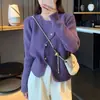 Cardigan de Tricô Irregular Estilo Fragrante Feminino Design Primavera e Outono Nicho Suave Macio Cera Solto Curto Casaco Suéter