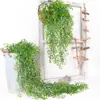 Simulação Golden Bell Willow Wall Hanging Rattan Flower Vine Fake Flower Vine Sala de estar Wall Hanging Wall Plastic Flower Fake Flower Green Plant