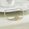 Fivela de Trevo de Quatro Folhas Panjia Dora Cobre Branco Banhado a Prata Grossa Estrela de Cinco Pontas Osso de Cobra Clássico Pulseira Básica DIY Atacado