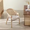 Sala de estar estilo japonés Silla retro de ratán Silla de comedor para restaurante Respaldo Diseño de cafetería Reposabrazos Madera maciza Silla de escritorio informal