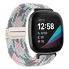 Adecuado para correa Fitbit Versa 4, Sense bucle tejido de nailon con cierre magnético de metal Versa 2